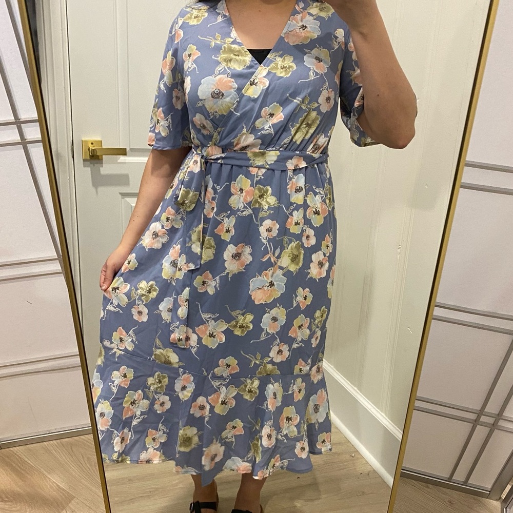 Maxi- Modest light blue midi dress